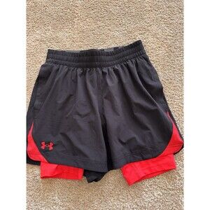 Under Armour Launch 2-in-1 Shorts Small Black Red Compression Lined NWOT Workout